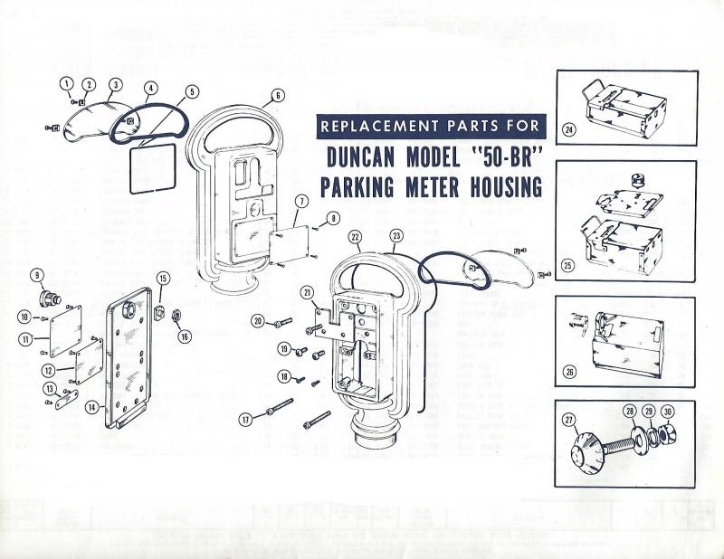 Parking Meter Duncan Model 50 Entry Door LOCK & KEYS for YOUR standard
